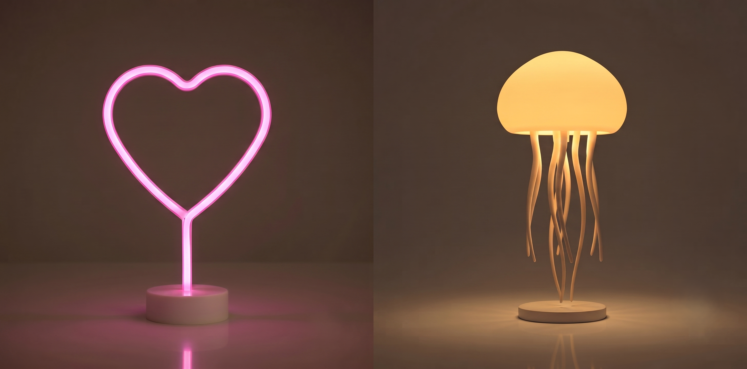 Vunista Ambient Glow Duo — HeartGlow Neon + LumaJelly Lamp
