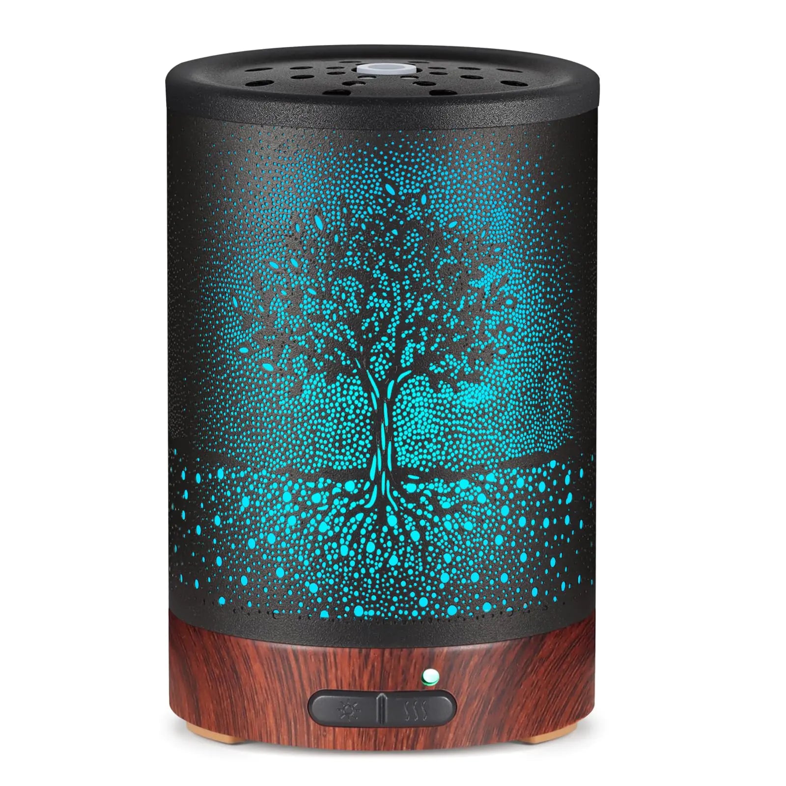 Essential Oil Diffuser- Aromatherapy Diffuser with7 Colors Light and Auto-Off for Women Metal Cool Mist Humidifier for Home and Office(Tree)